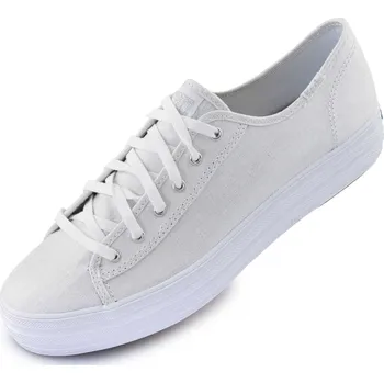 Keds triple kick metallic linen silver shop