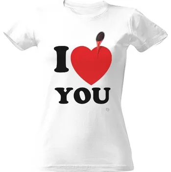 Dámské tričko Tričko s potiskem Miluji tě plechovka plní srdce dámské