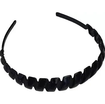 Čelenka Plastová čelenka černá lesklá - cik cak