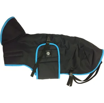 Obleček pro psa Zero DC Pláštěnka - černá s tyrkysovým lemem 40cm