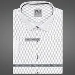 Pánská košile AMJ bavlněná, bílá se slzičkami VKBR1274, krátký rukáv, regular fit, vel. 46