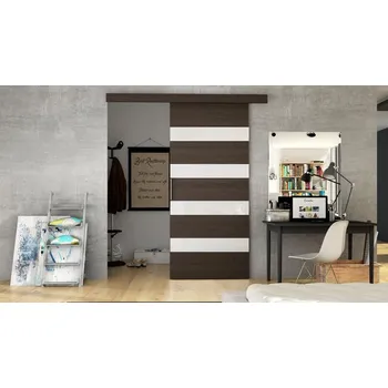 Interiérové posuvné dveře Melanie 80 V, Barva: choco / bílý lacobel MIRJAN 5902928700893