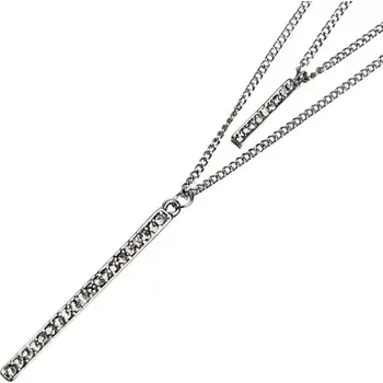 Řetízek Dlouhý stříbrný dámský řetízek s přívěškem - tyčka