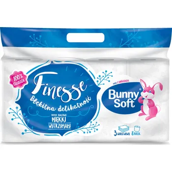 Toaletní papír Bunny Soft Toaletní papír, třívrstvý, 120 listů, 8 ks, soft finesse plus