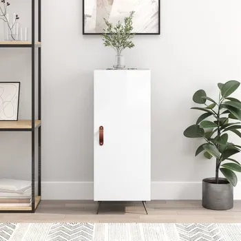 přebalovací pult a komoda Petrashop Příborník bílý s vysokým leskem 34,5x34x90 cm kompozitní dřevo Bílá828510