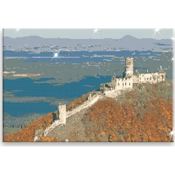 Diamantové malování Diamantové malování - Hrad Bezděz 02 - 60x40 cm, bez dřevěného rámu - CZ výroba