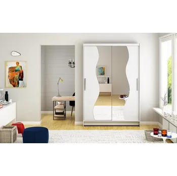 Šatní skříň Šatní skříň Ada S, Barva: bílá / zrcadlo, Osvětlení: bez osvětlení MIRJAN 5902928935110