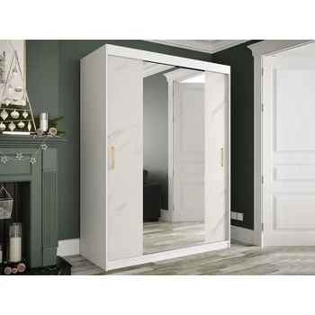 Šatní skříň Šatní skříň Nonnus 150 T1, Úložný prostor: ne, Barva: bílá matná / bílá mramor MIRJAN 5903211109942