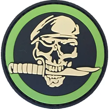 Nášivka WARAGOD nášivka Skull & Knife PVC Patch
