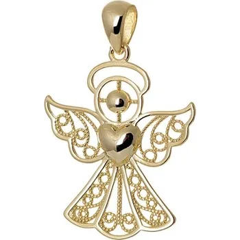 Přívěsek Stříbrný pozlacený přívěšek anděl STRZ0911F