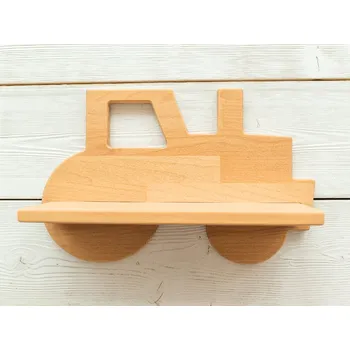 Woodisio Dětská polička TRAKTOR Variant: Maxi, Barva: Transparentní matný lak