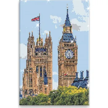 Diamantové malování Diamantové malování - Big Ben - 40x60 cm, bez dřevěného rámu - CZ výroba