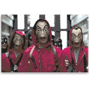 Diamantové malování Diamantové malování - Papírový dům 01 - 60x40 cm, bez dřevěného rámu - CZ výroba