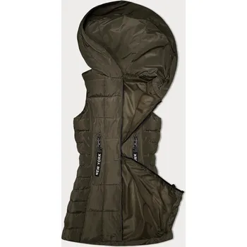 Dámská vesta Khaki dámská vesta s kapucí a péřovou výplní, odstíny zelené S (36) i392_23216-46