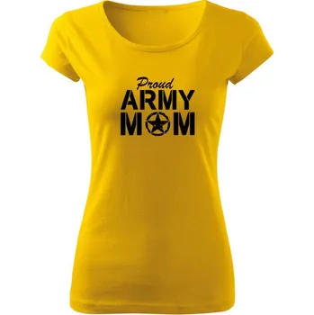 DRAGOWA dámské tričko army mom, žlutá 150g/m2