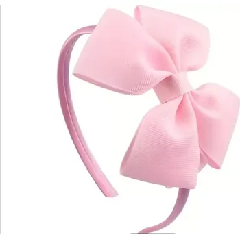 Dětská vlasová čelenka s mašličkou světle růžová (Vlasové doplňky )