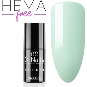 Přípravek na nehty Hypoalergenní gel lak na nehty Pure line, 5ml – MINTY (středně tmavý mint, bez alergizujících složek HEMA) (Hema free gel lak, 5ml – zelenkavý mint)