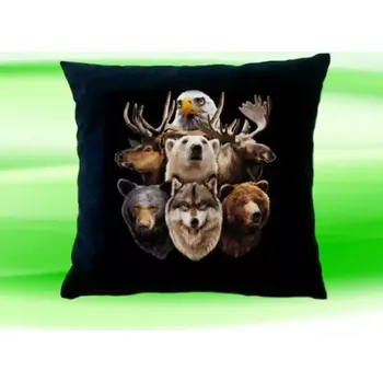 Dekorativní polštářek Polštářek se zvířaty medvěd vlk los orel