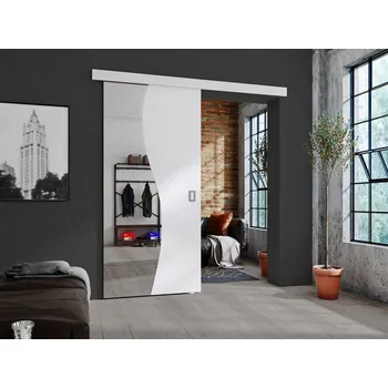 Interiérové dveře Interiérové ​​posuvné dveře Zlatan 80, Barva: Bíla / Bíla + zrcadlo MIRJAN 5903211100994