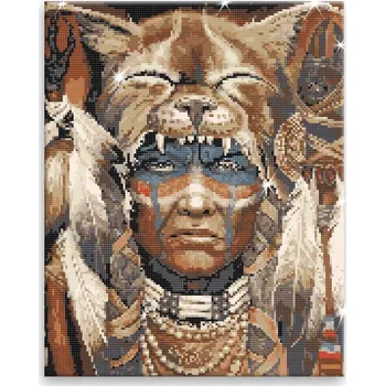 Diamantové malování Diamantové malování - V pohledu indiána - 40x50 cm, plátno vypnuté na rám - CZ výroba