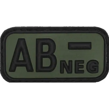Nášivka WARAGOD nášivka krevní skupina 3D AB negativní černá 5x2,5cm