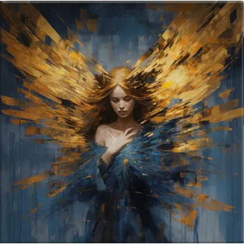 Obraz Malujsi 40x40 cm Anděl se zlatými vlasy