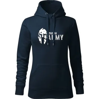 Dámská mikina DRAGOWA dámská mikina s kapucí spartan army, tmavě modrá 320g/m2