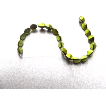 Materiál na výrobu šperku korálek mačkaný, pohanka 5x3 mm - barva oliva