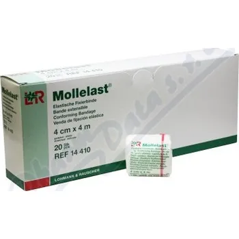 Zdravotnický materiál Obinadlo elastické fixační Mollelast 4cmx4m, 1ks