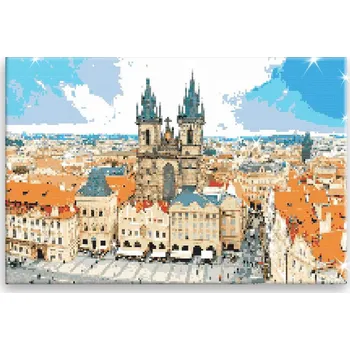 Diamantové malování Diamantové malování - Praha - 60x40 cm, bez dřevěného rámu - CZ výroba
