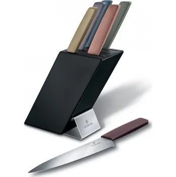 Blok s barevnými noži Victorinox 6 ks, Swiss Modern - barevný