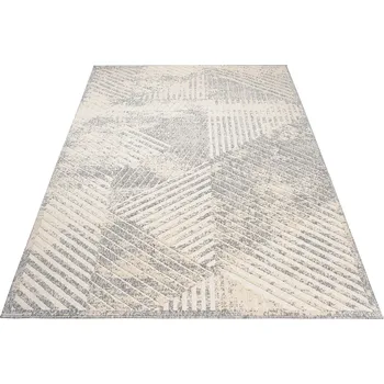 Koberec Moderní koberec Cansas - čáry 3 - krémový/šedý Rozměr koberce: 80x200 cm