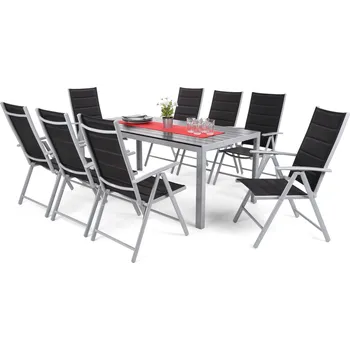 Zahradní sestava Ibiza 8+1 silver/grey 185 CM