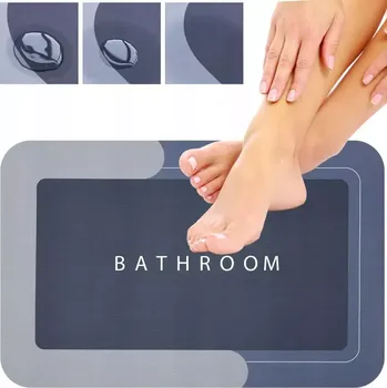 Koupelnový nábytek Absorpční rychleschnoucí předložka Bathroom 40x60cm modrá - model podélný