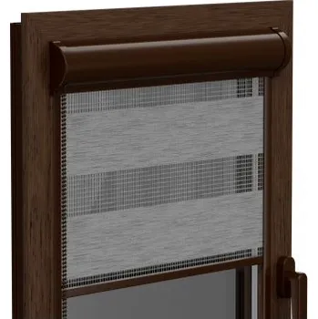 Roleta Roleta Den a Noc v hliníkové hnědé kazetě Elite řada pařížská šedá