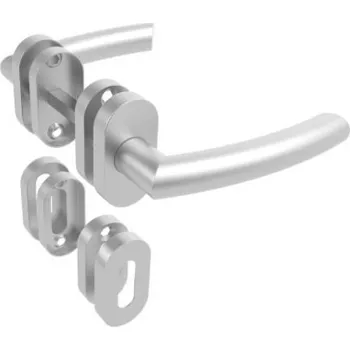 Dveřní kování Kliková sada LU nerezová s oválnou rozetou