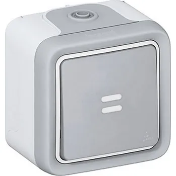 Elektrická zásuvka LEG 069723 PLX55 TLAČ. SP.KONT.SIG. ŠEDÉ