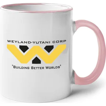 Keramický hrnek Weyland Yutani, Barva Růžová, Velikost 330 ml, Canvas Keramický hrnek s barevným uchem Bezvatriko.cz 0132 - DTF/DTG