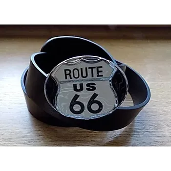 Opasek Kožený pásek moto spona černý