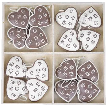 Vánoční ozdoba Ozdoba srdíčko, box 16ks|Ego Dekor