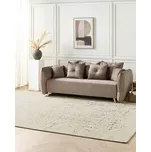 Koberec světle béžový polyester 300 x 400 cm se vzorem jednobarevný moderní minimalistický design obývací pokoj Beliani