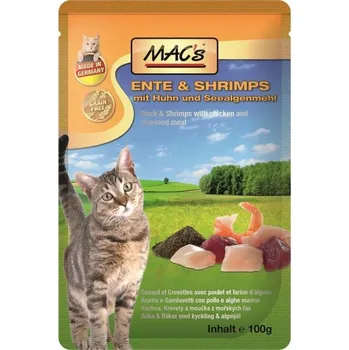 Pro kočku MACs Cat KACHNA a KREVETY 6 x 100g