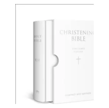 HOLY BIBLE: King James Version (KJV) White Compact Christening Edition