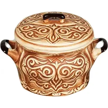 Hrnec Keramický matový hrnec 3L Vyřezávané
