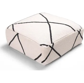 Taburet Krásy Orientu Skandinávský taburet z ovčí vlny Stripe Wool - čtvercový