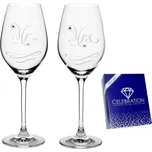 Celebration crystals Sklenice na víno Crystals Mr&Mrs 360 ml 2 ks