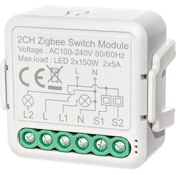vypínač Mini ZigBee vypínač - 2CH (Dvoukanálový vypínač osvětlení ovládaný pomocí ZigBee)
