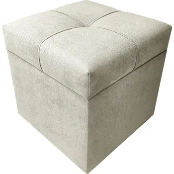 Taburet Taburet Kostka 40 × 40 s úložným prostorem - béžový Soro 13
