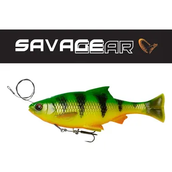 SAVAGE GEAR - Nástraha 4D Line thru pulse tail roach s trojháčkem 18cm / 90g - Firetiger - VÝPRODEJ!