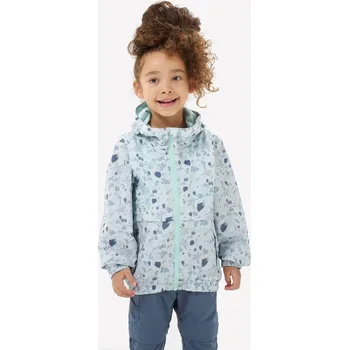Pláštěnka QUECHUA Dětská turistická nepromokavá bunda MH 500 5-6 LET MODRÁ|ŠEDÁ